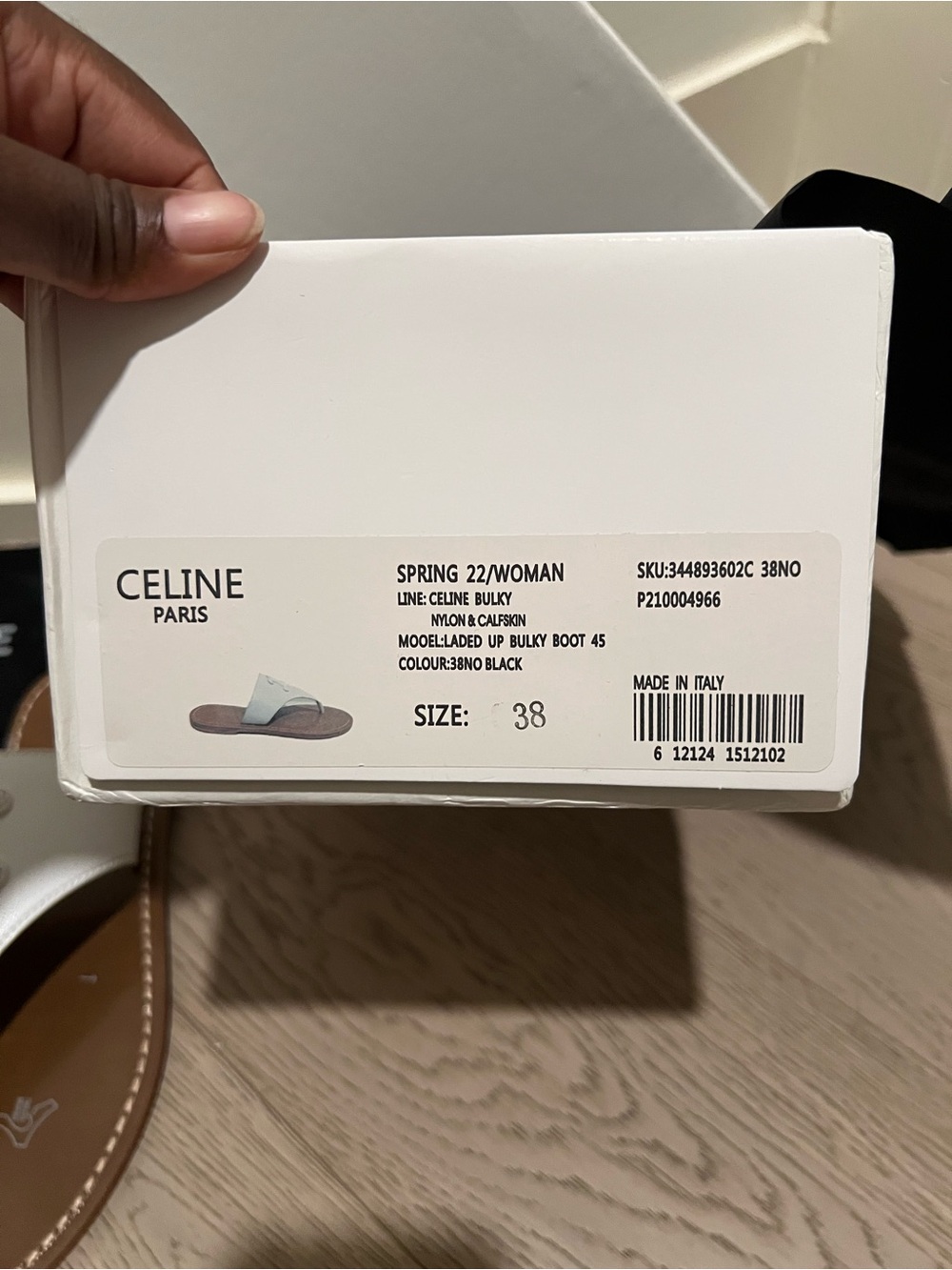 New in Box Celine White Leather Thong Sandals - Picture 5 of 5